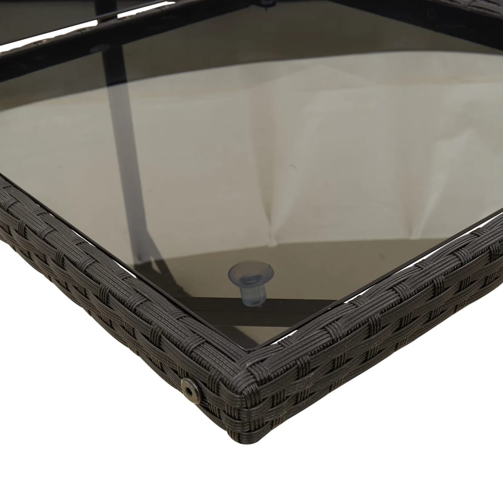 Set mobilier de gradina cu perne, 13 piese, negru, poliratan — imaginea 8