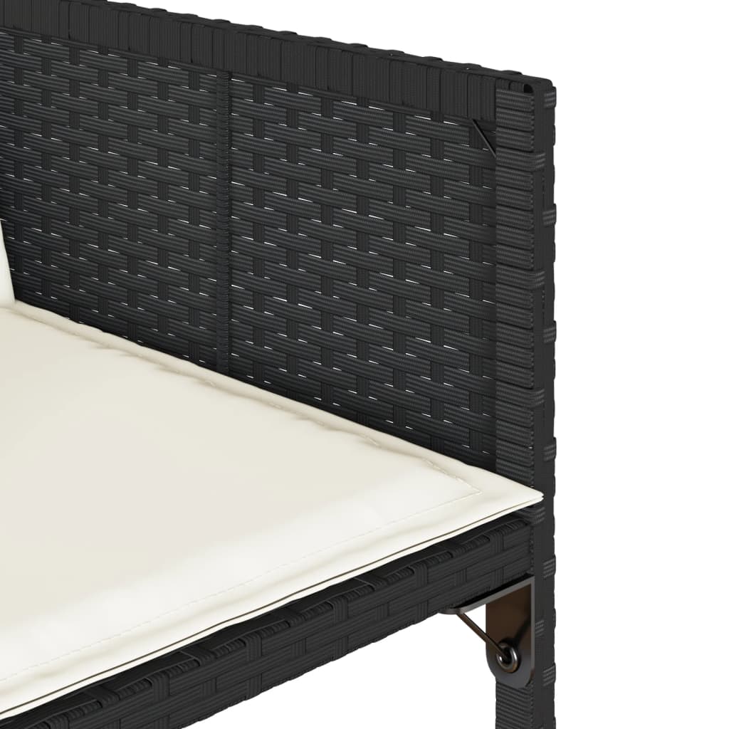 Set mobilier de gradina cu perne, 13 piese, negru, poliratan — imaginea 9