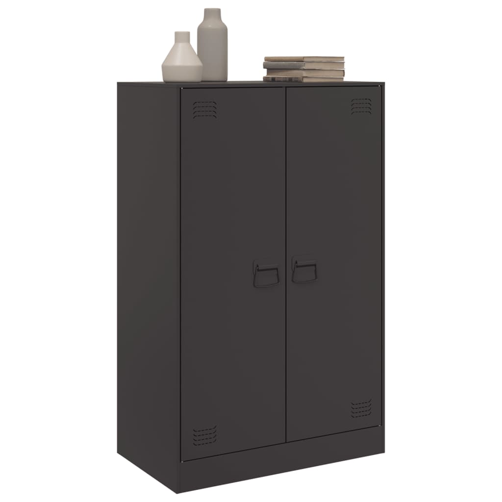 Servanta, negru, 67x39x107 cm, otel — imaginea 5