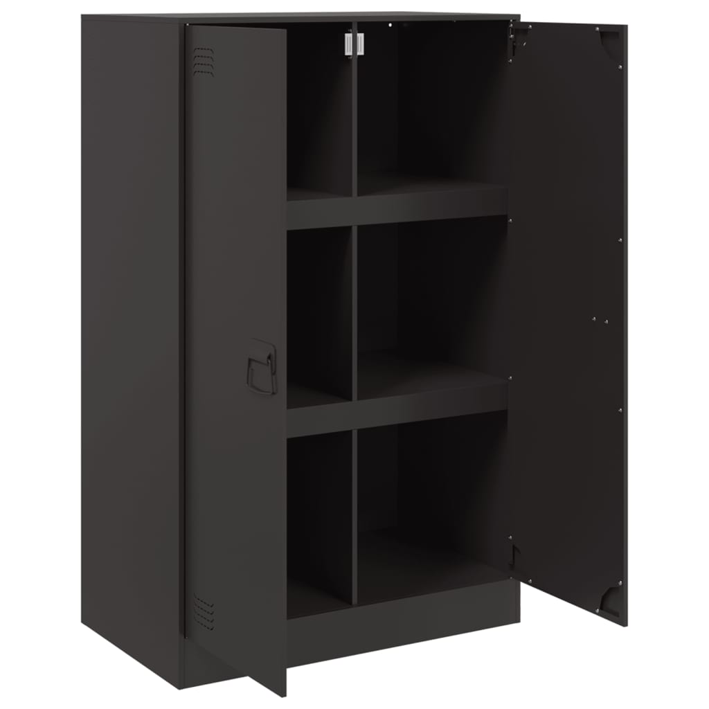 Servanta, negru, 67x39x107 cm, otel — imaginea 7