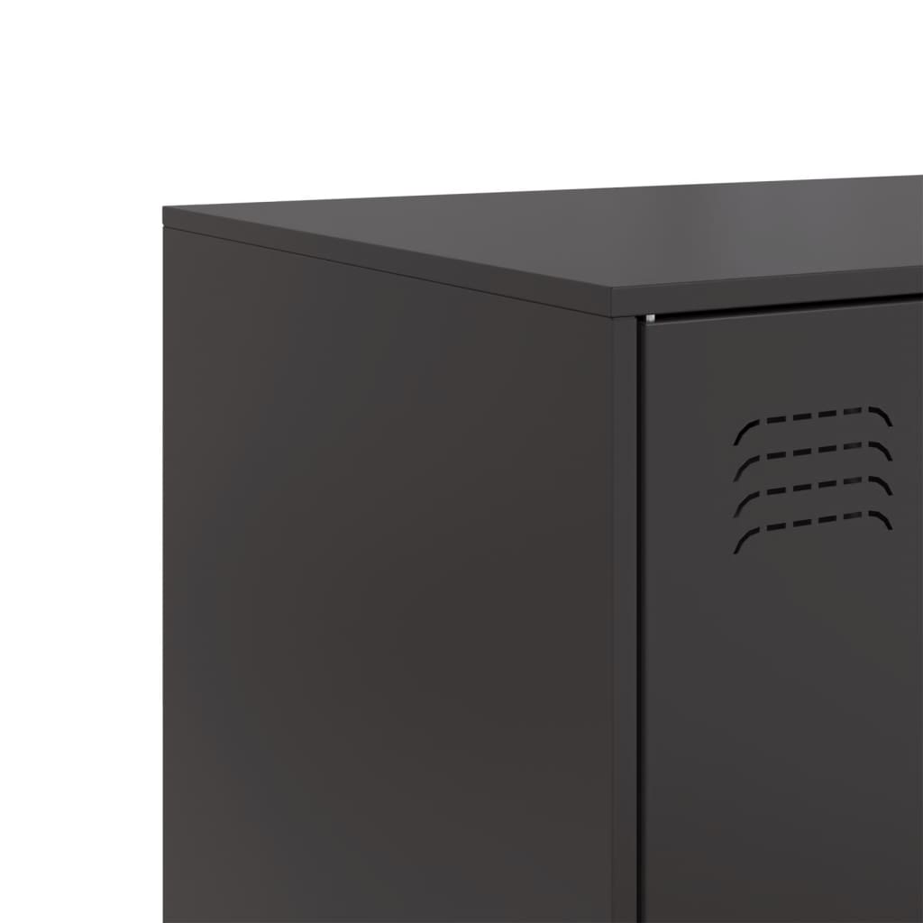 Servanta, negru, 67x39x107 cm, otel — imaginea 10