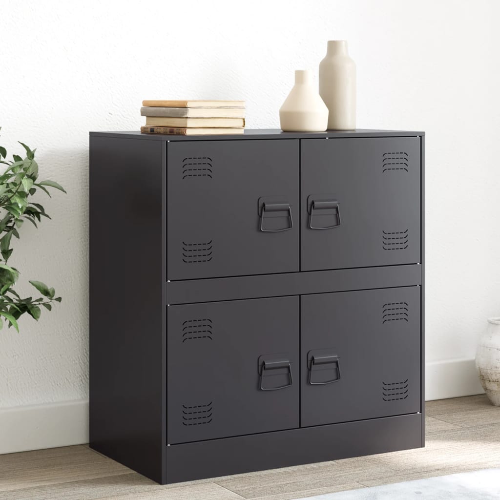 Servanta, negru, 67x39x73 cm, otel — imaginea 2