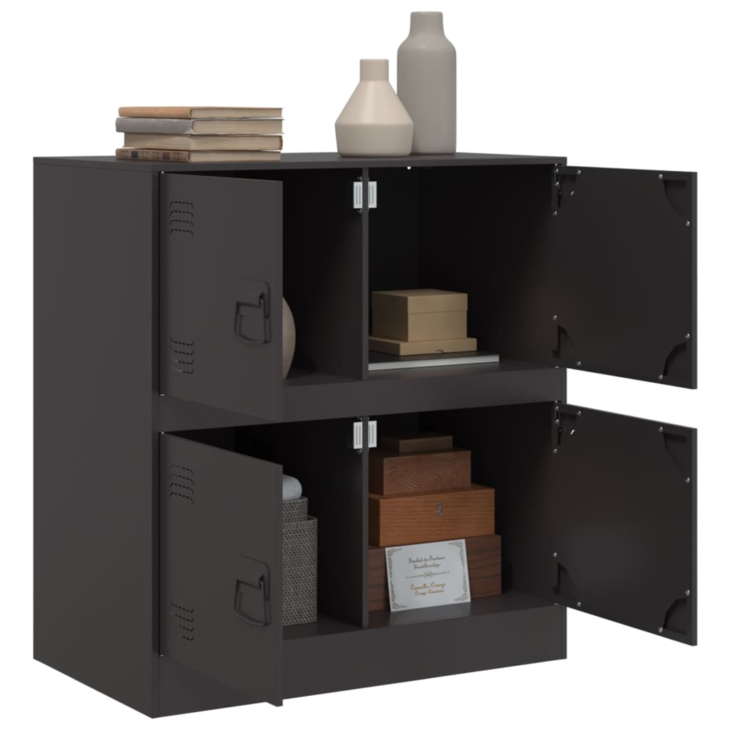 Servanta, negru, 67x39x73 cm, otel — imaginea 4