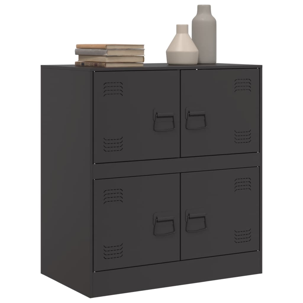 Servanta, negru, 67x39x73 cm, otel — imaginea 5