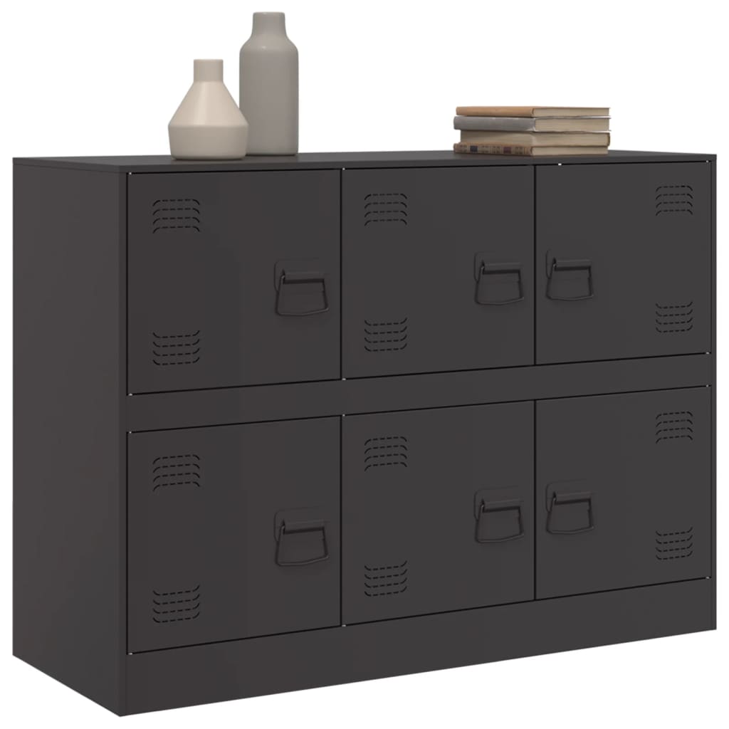Servanta, negru, 99x39x73 cm, otel — imaginea 4