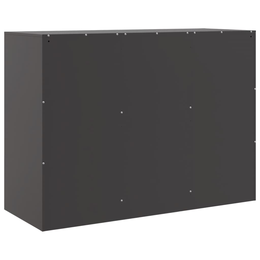 Servanta, negru, 99x39x73 cm, otel — imaginea 9