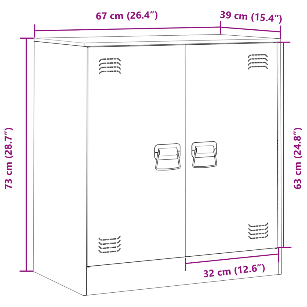 Servanta, alb, 67x39x73 cm, otel — imaginea 12