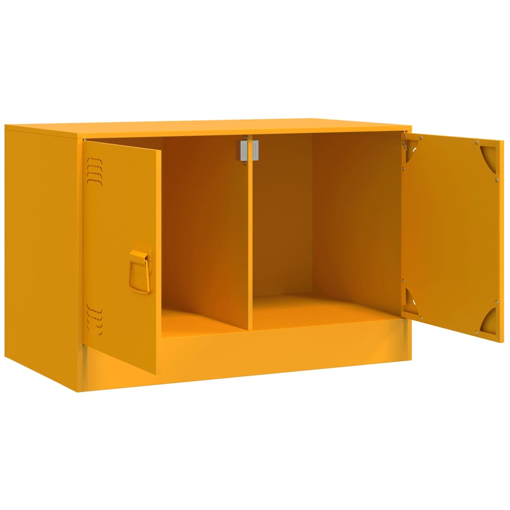 Comoda TV, 2 buc., galben mustar, 67x39x44 cm, otel — imaginea 6