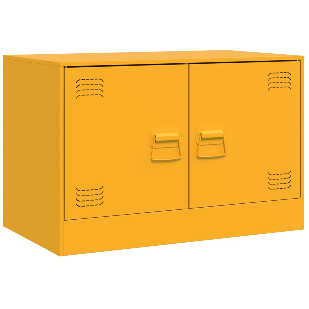 Comoda TV, 2 buc., galben mustar, 67x39x44 cm, otel — imaginea 7