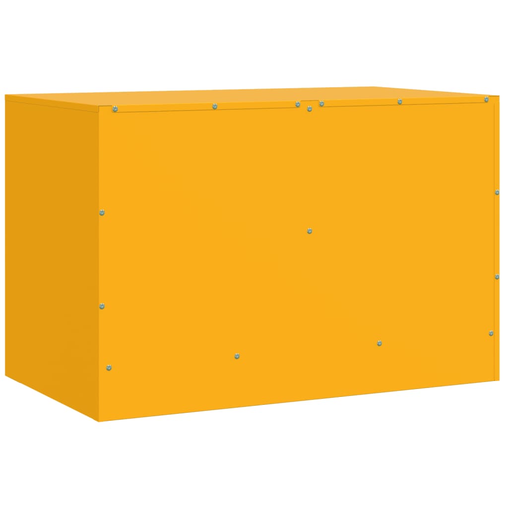 Comoda TV, 2 buc., galben mustar, 67x39x44 cm, otel — imaginea 9