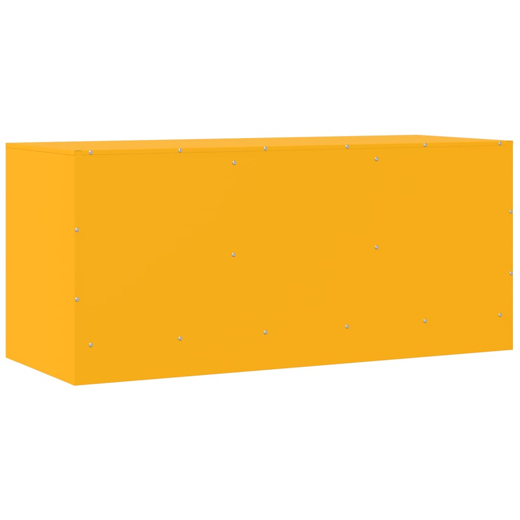 Dulap TV, galben mustar, 99x39x44 cm, otel — imaginea 9