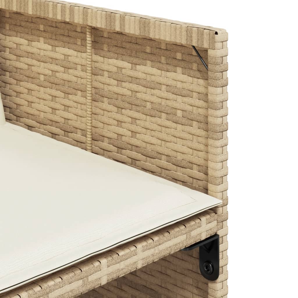 Set mobilier de gradina cu perne, 11 piese, bej, poliratan — imaginea 6