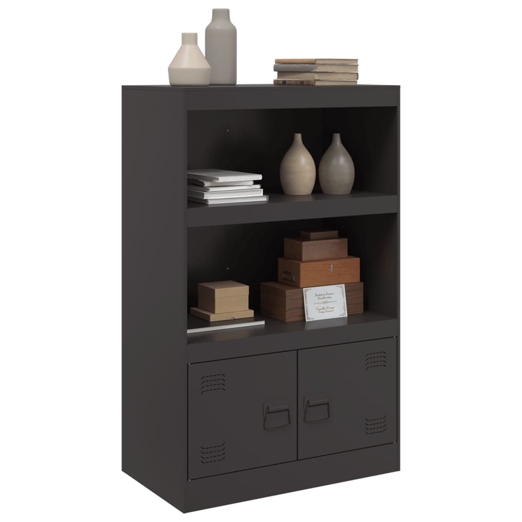Servanta, negru, 67x39x107 cm, otel — imaginea 5