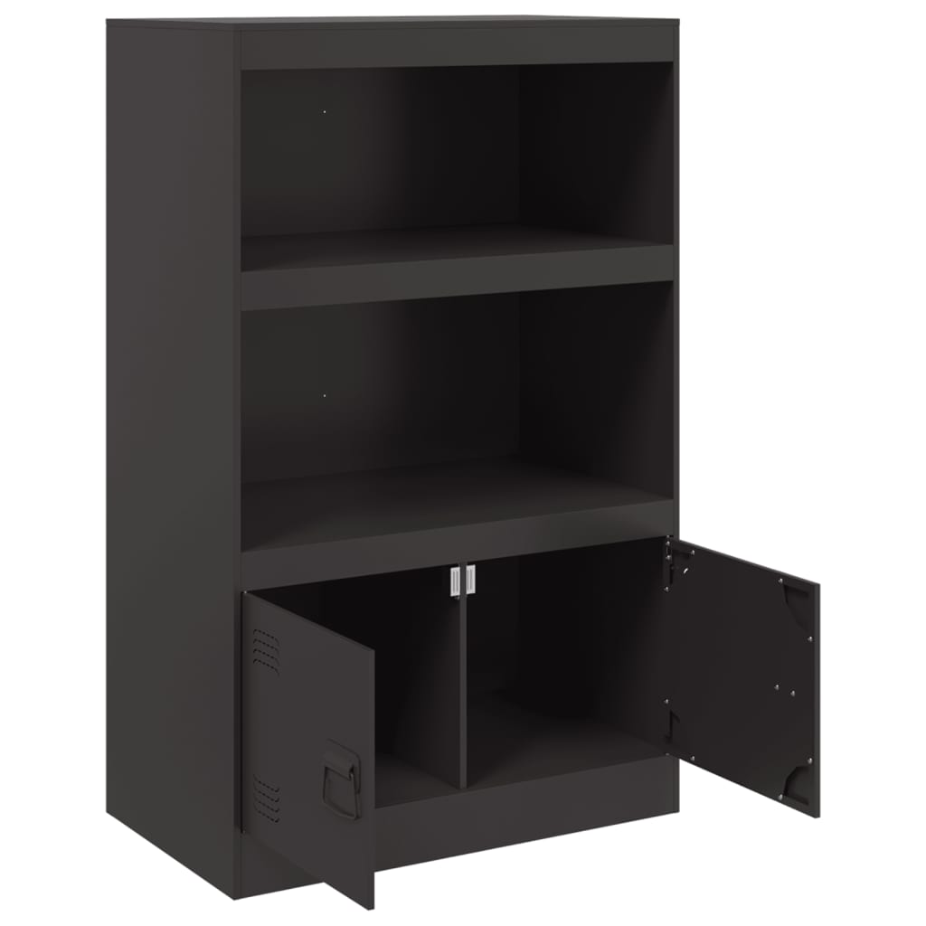 Servanta, negru, 67x39x107 cm, otel — imaginea 7