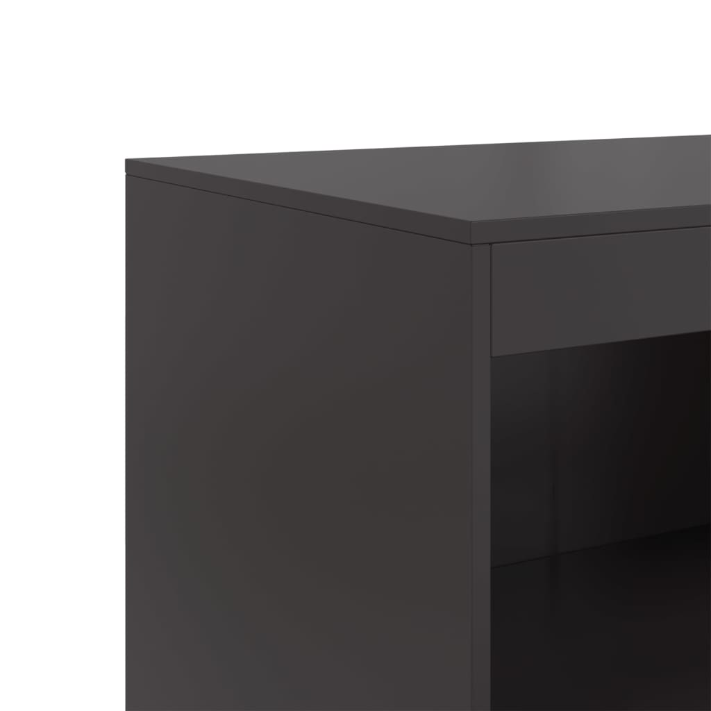 Servanta, negru, 67x39x107 cm, otel — imaginea 10