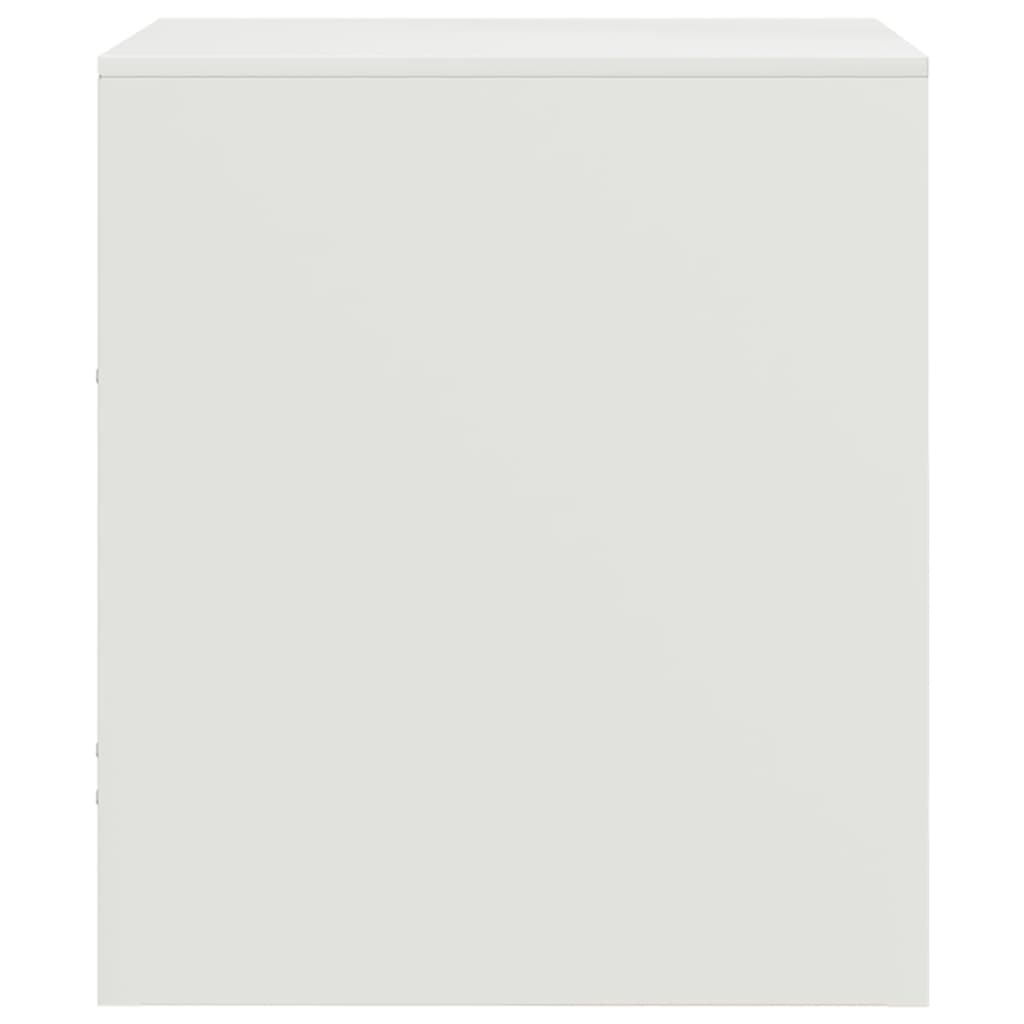 Noptiere, 2 buc., alb, 34,5x39x44 cm, otel — imaginea 8