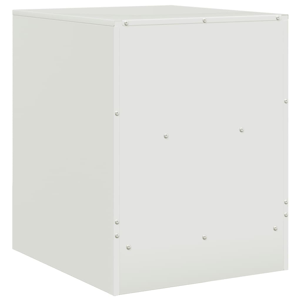 Noptiere, 2 buc., alb, 34,5x39x44 cm, otel — imaginea 9