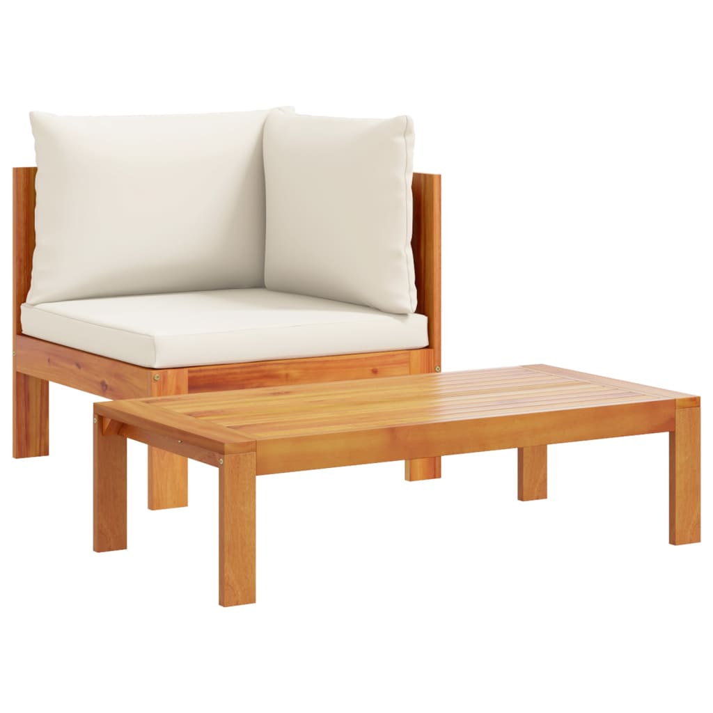Set de canapele de gradina cu perne, 5 buc., lemn masiv acacia — imaginea 3