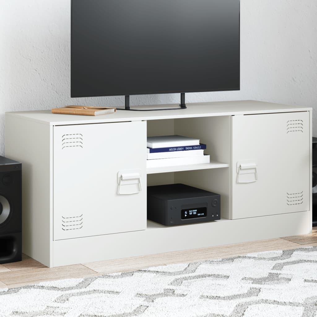 Comoda TV, alb, 99x39x44 cm, otel — imaginea 3