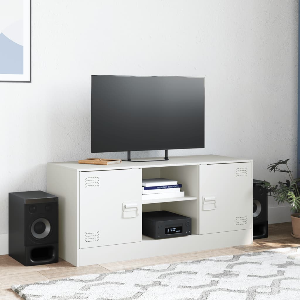 Comoda TV, alb, 99x39x44 cm, otel — imaginea 4