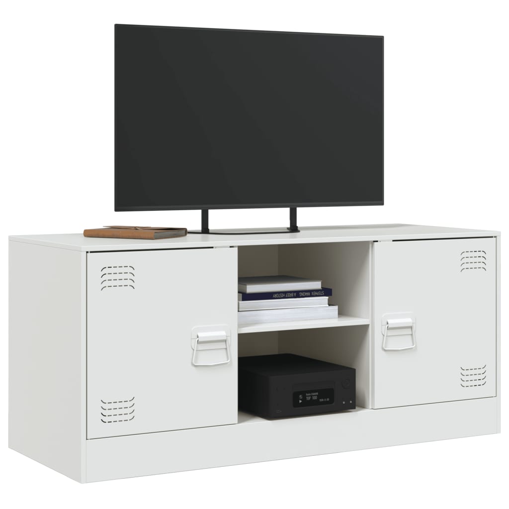 Comoda TV, alb, 99x39x44 cm, otel — imaginea 5
