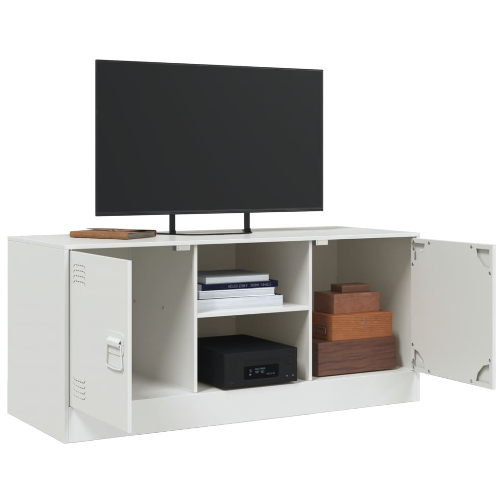 Comoda TV, alb, 99x39x44 cm, otel — imaginea 6