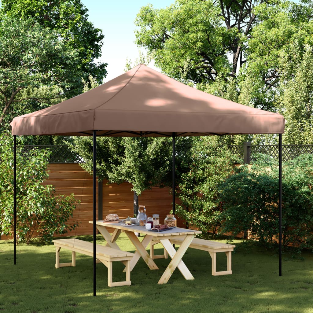 Cort de petrecere pliabil Pop-Up, 292x292x315 cm, maro — imaginea 2