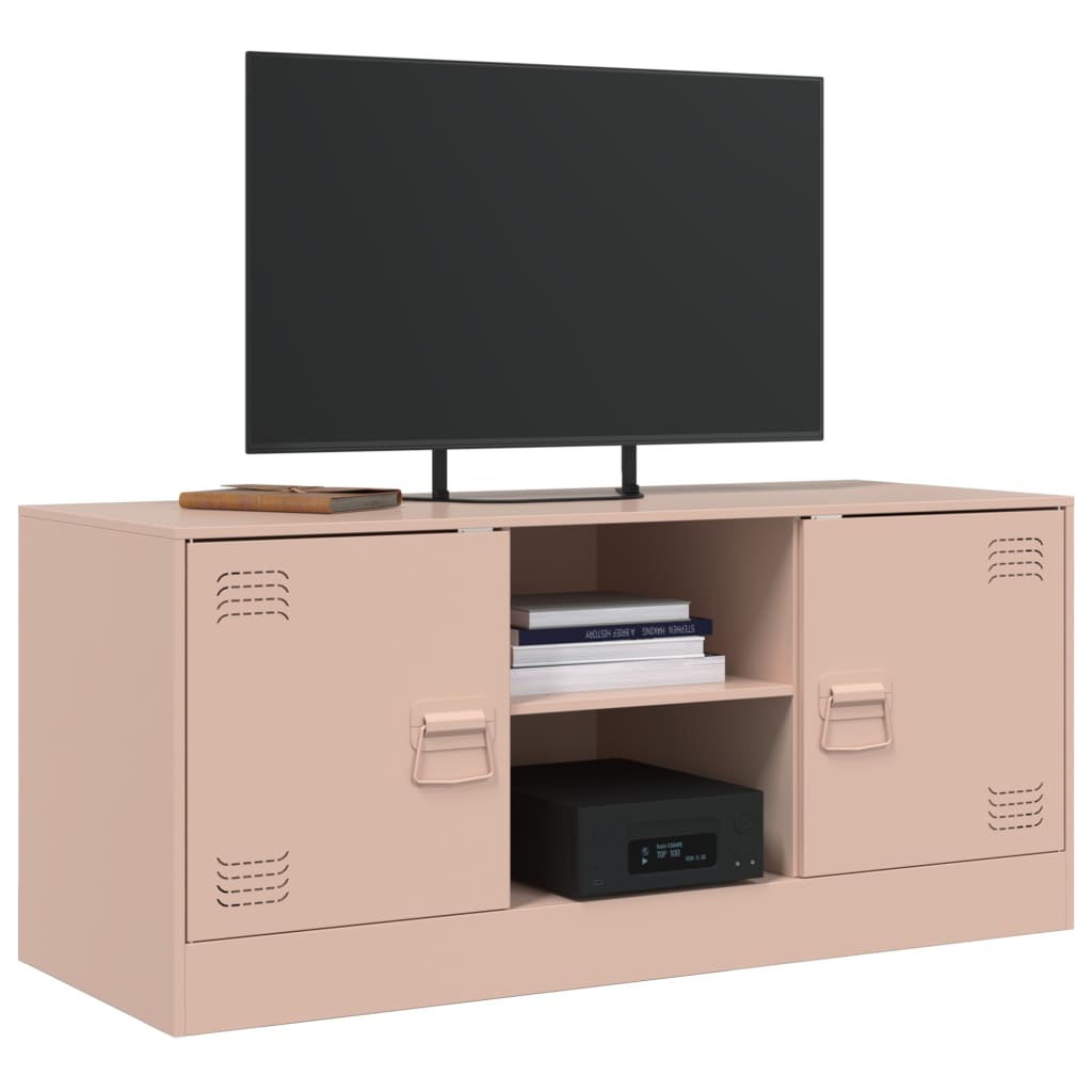 Comoda TV, roz, 99x39x44 cm, otel — imaginea 4