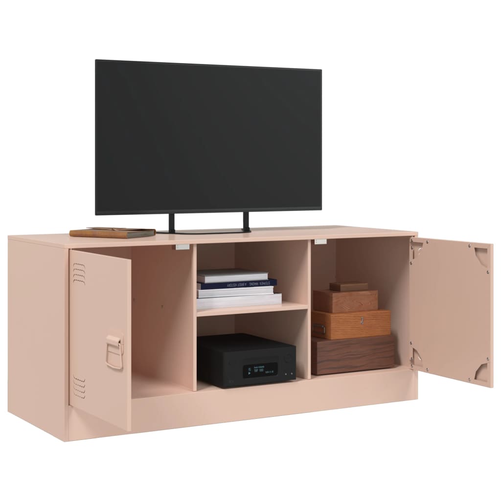 Comoda TV, roz, 99x39x44 cm, otel — imaginea 5