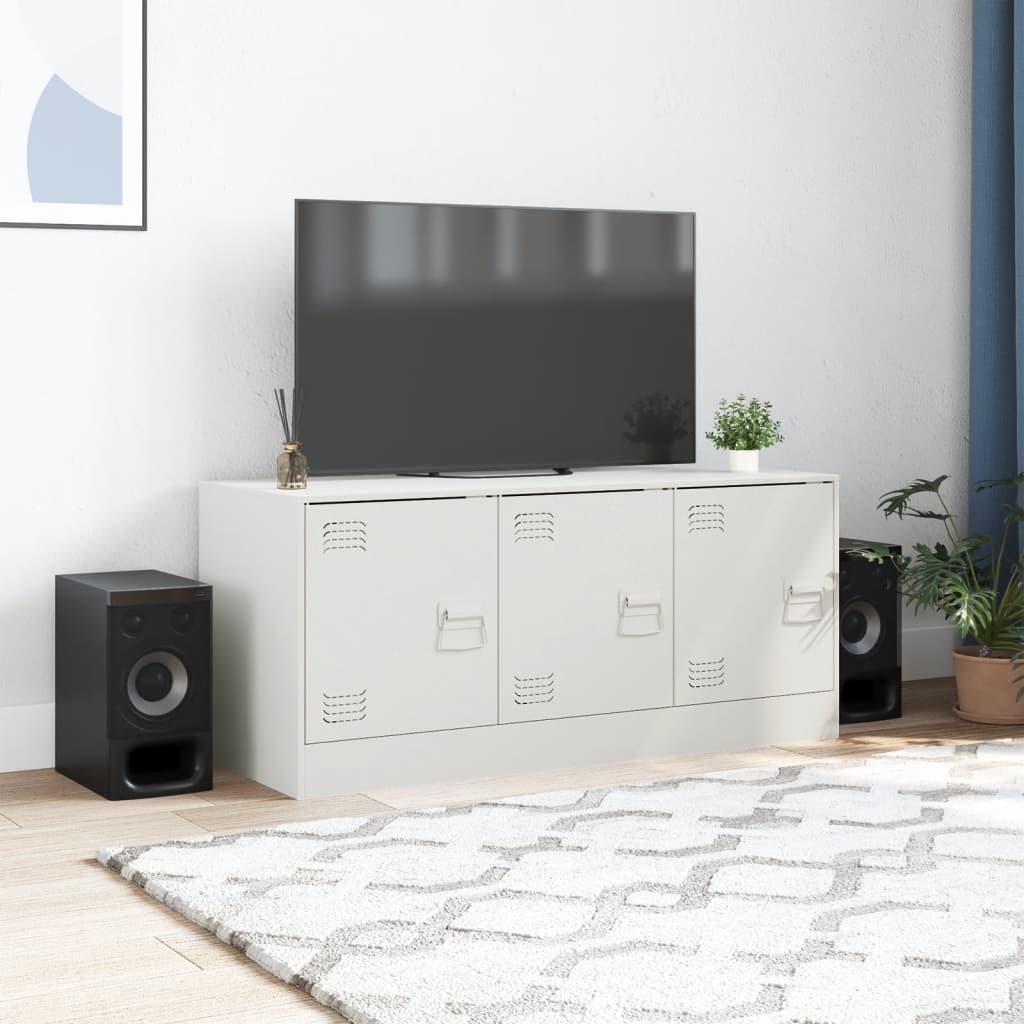 Comoda TV, alb, 99x39x44 cm, otel — imaginea 3