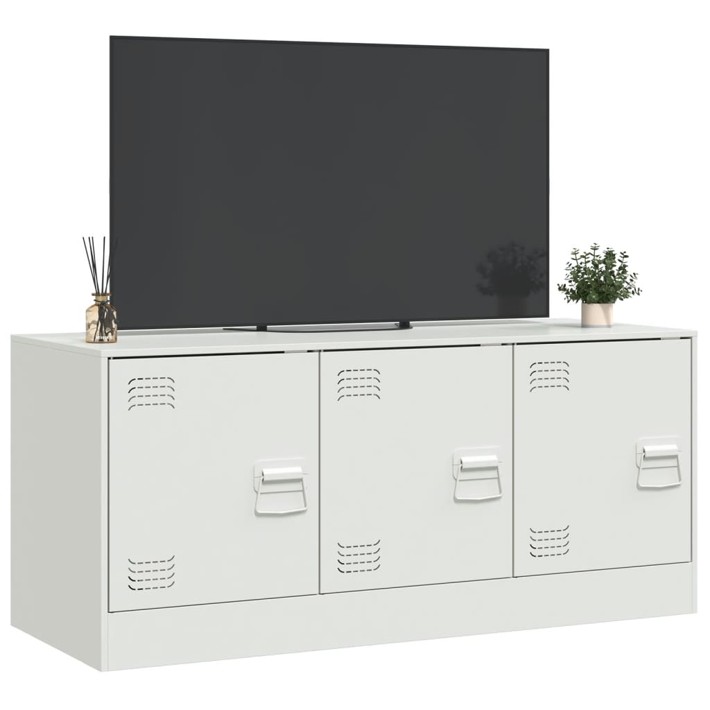 Comoda TV, alb, 99x39x44 cm, otel — imaginea 5