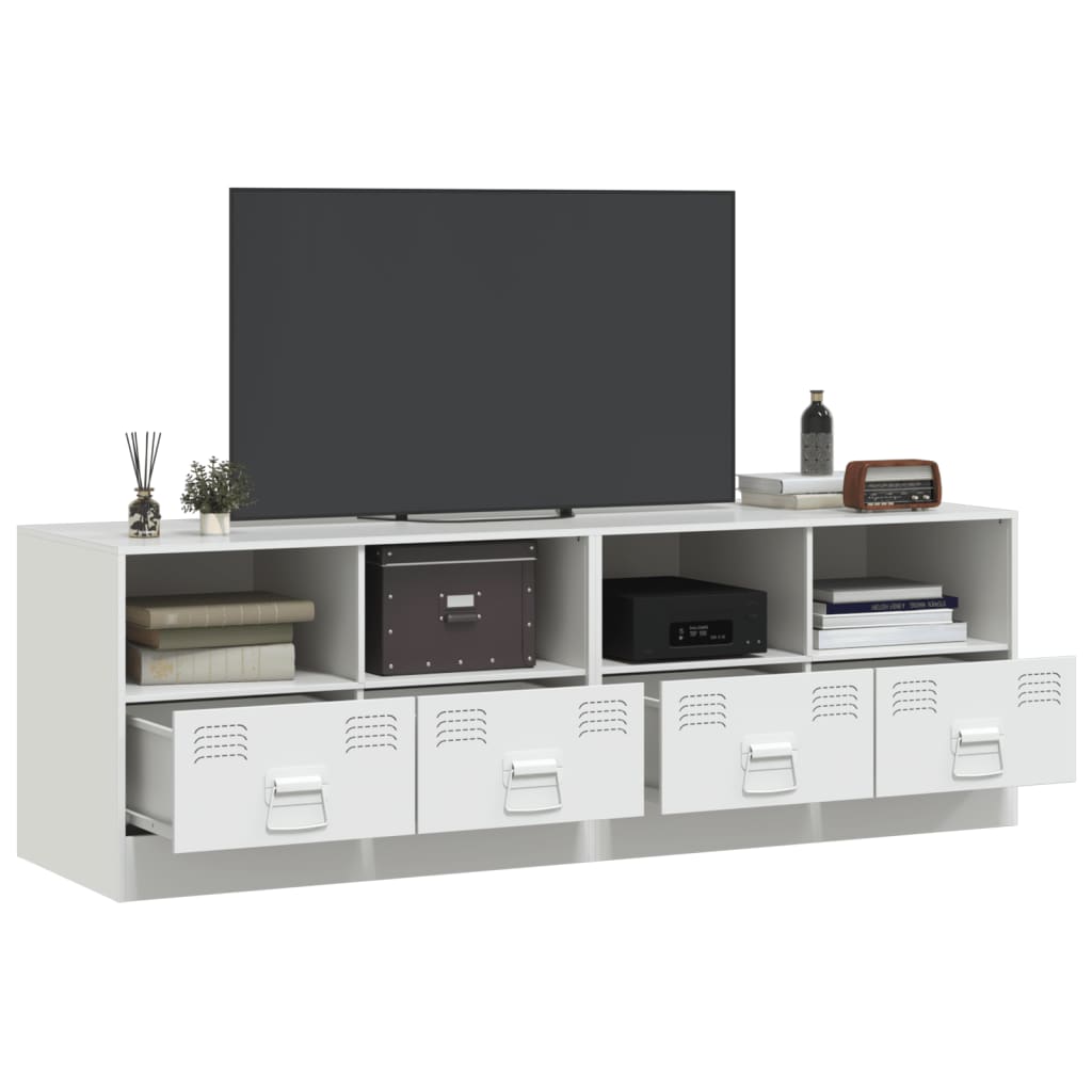 Dulapuri TV 2 buc., alb, 67x39x44 cm Otel — imaginea 4
