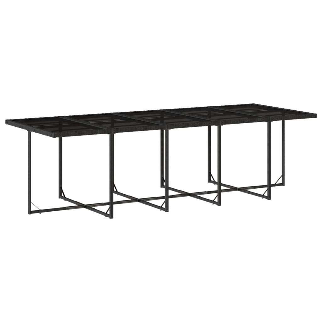 Set mobilier de gradina cu perne, 13 piese, negru, poliratan — imaginea 4