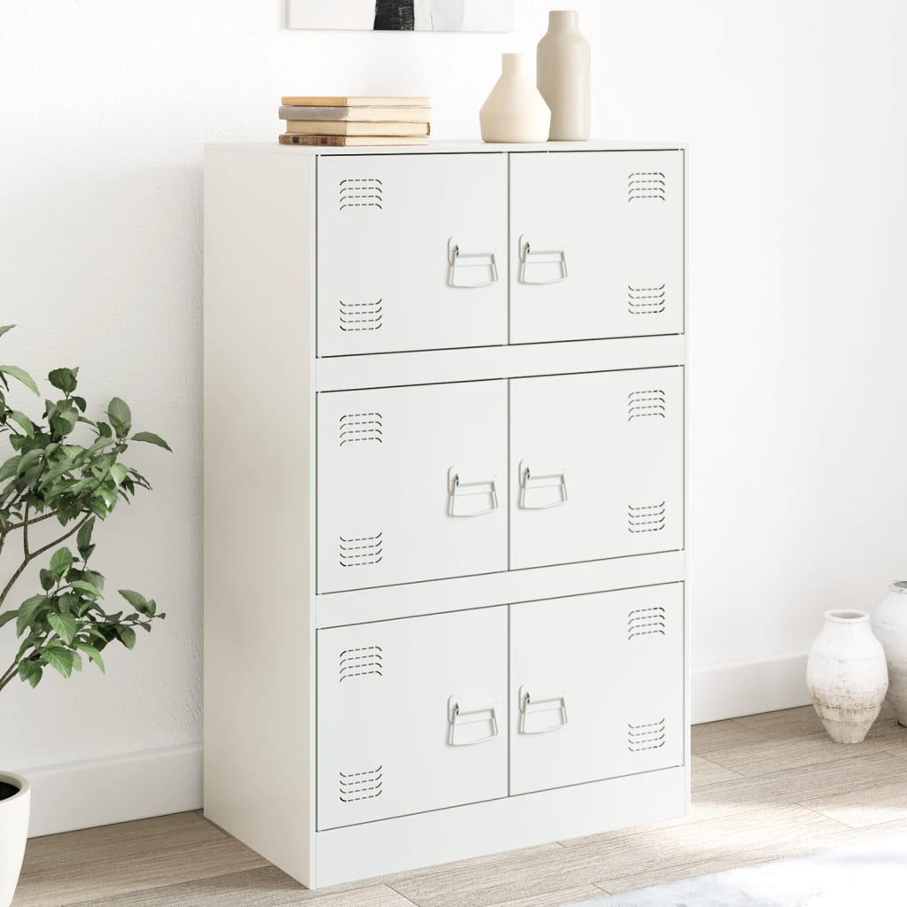 Servanta, alb, 67x39x107 cm, otel — imaginea 2