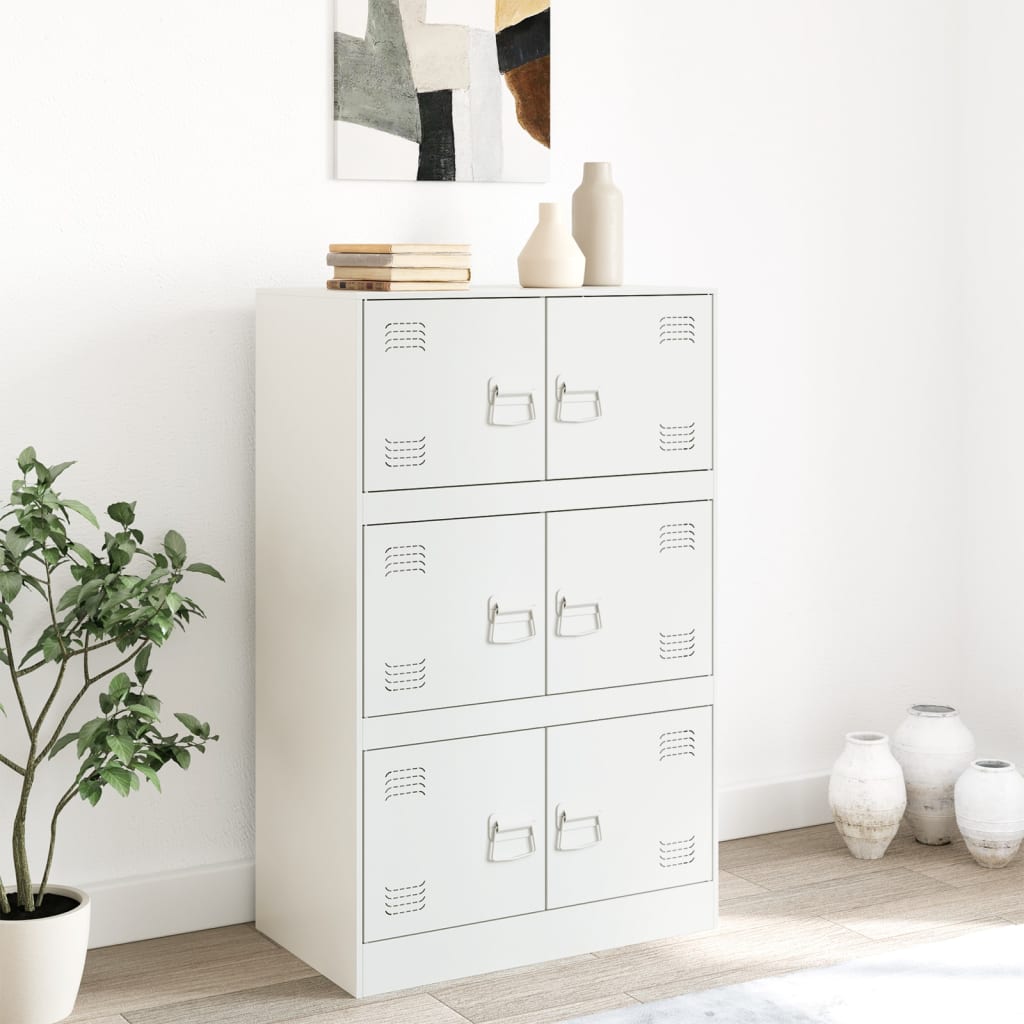 Servanta, alb, 67x39x107 cm, otel — imaginea 3