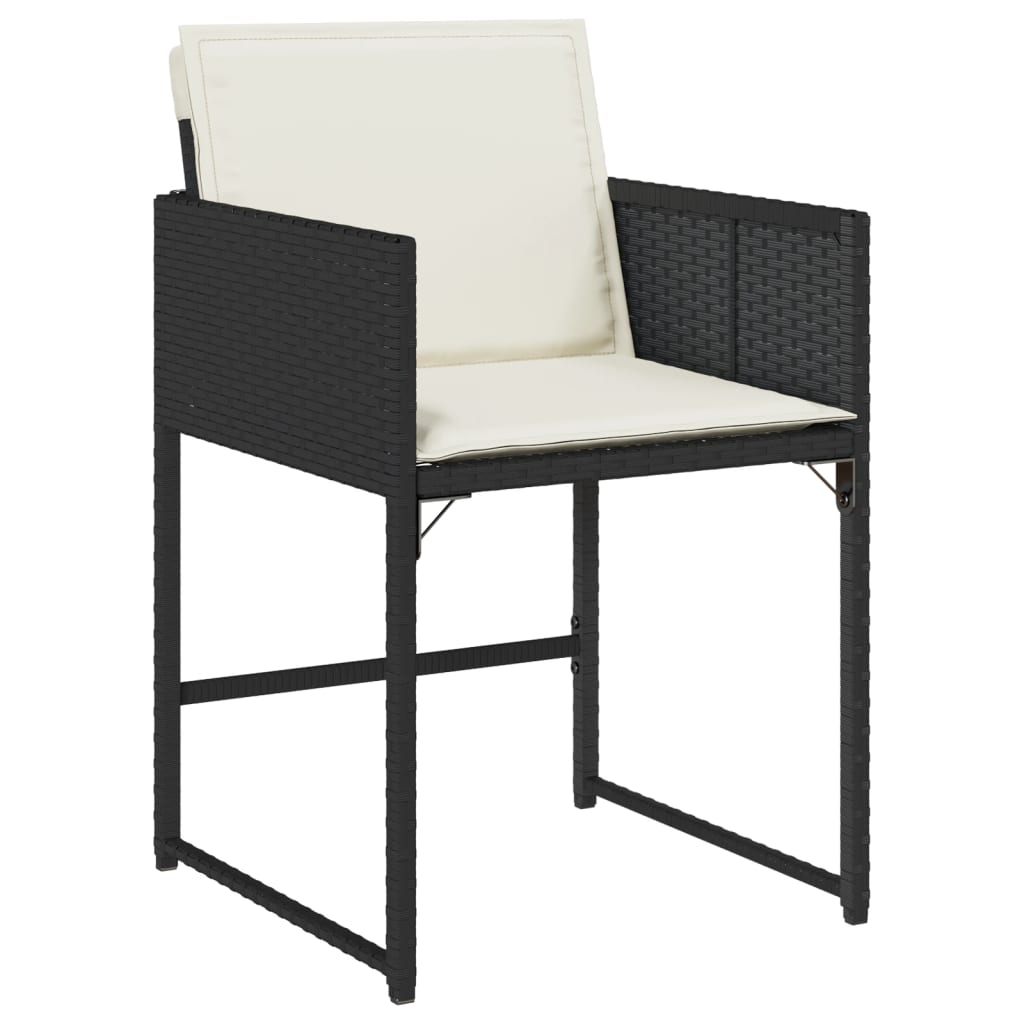 Set mobilier de gradina cu perne, 13 piese, negru, poliratan — imaginea 4
