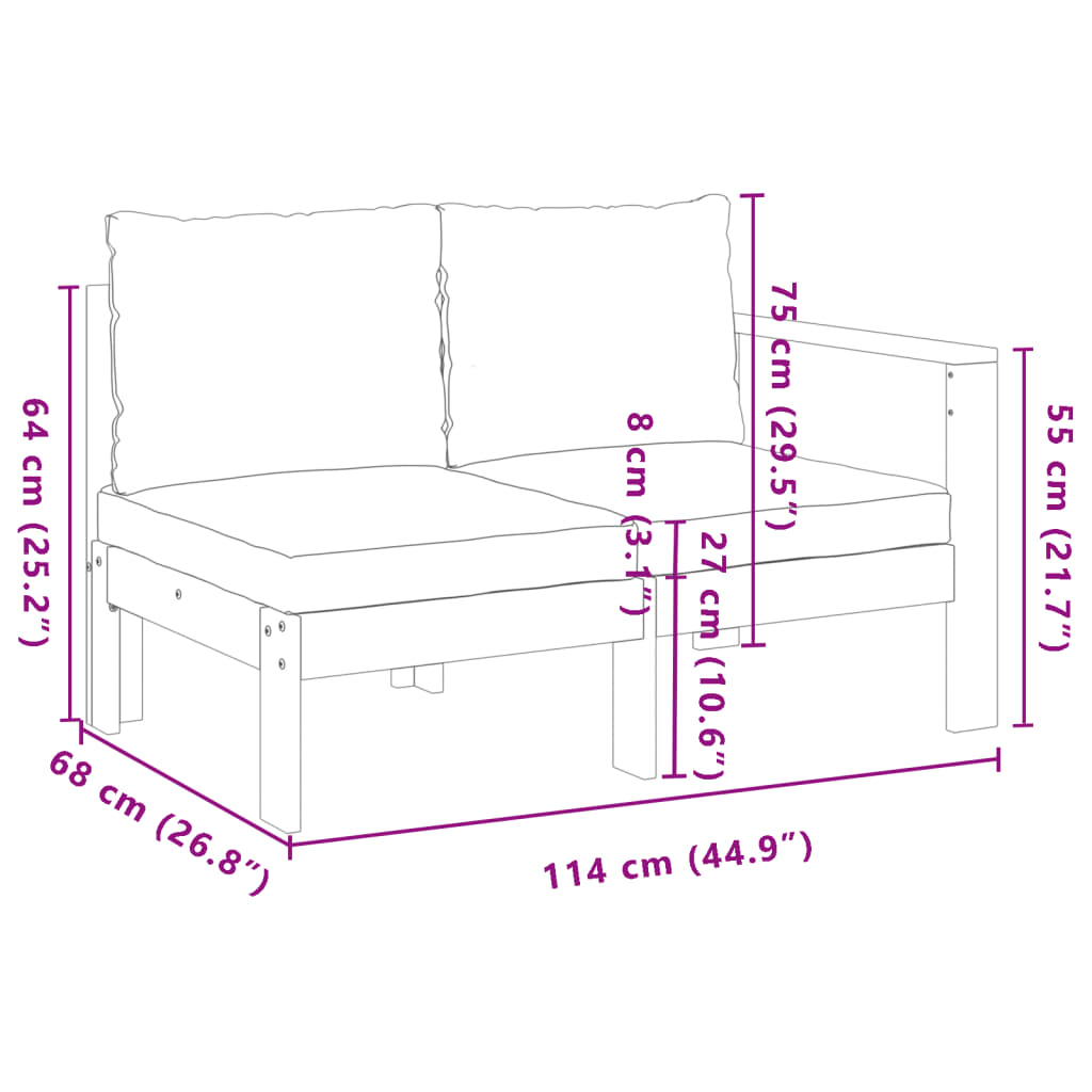 Set canapele de gradina cu perne, 4 piese, lemn masiv de acacia — imaginea 9