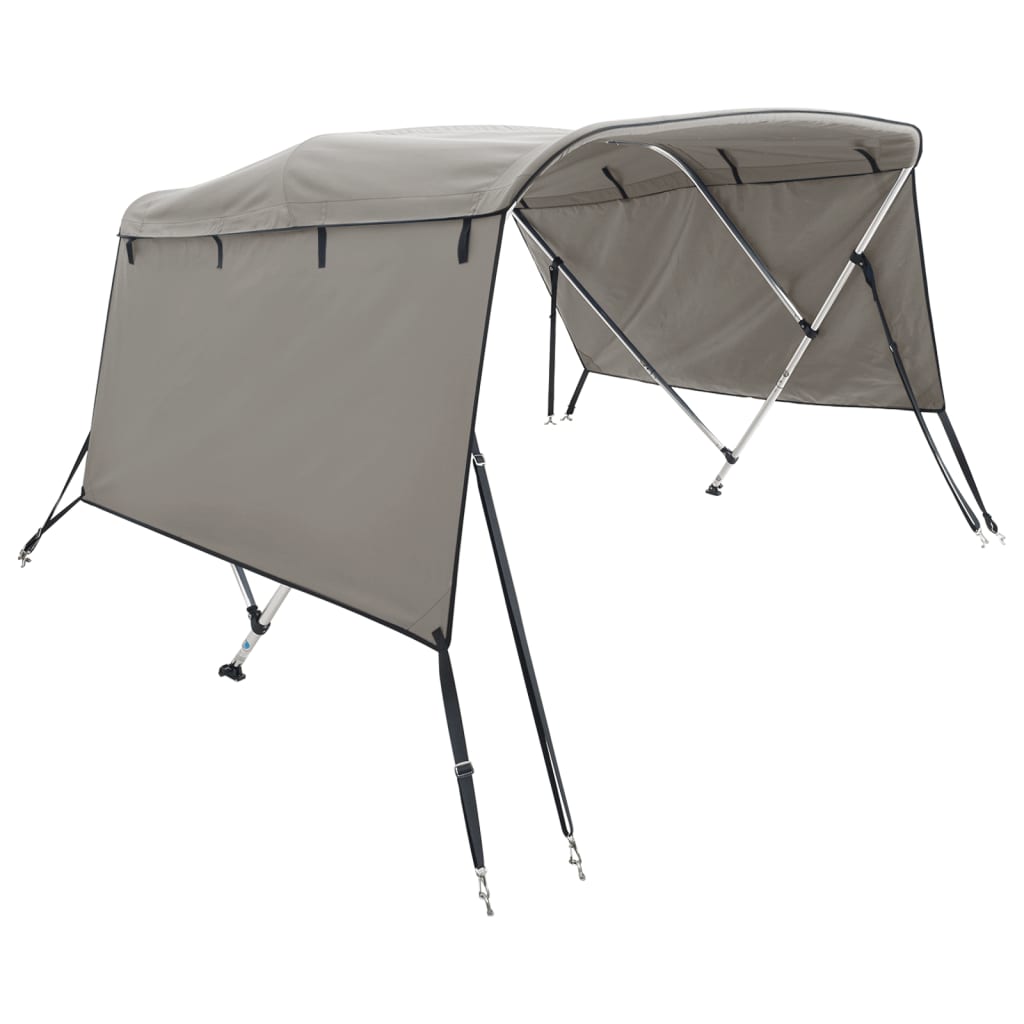 Parasolar Bimini 3 arcuri pereti laterali, 183x(185-198)x137 cm, gri antracit