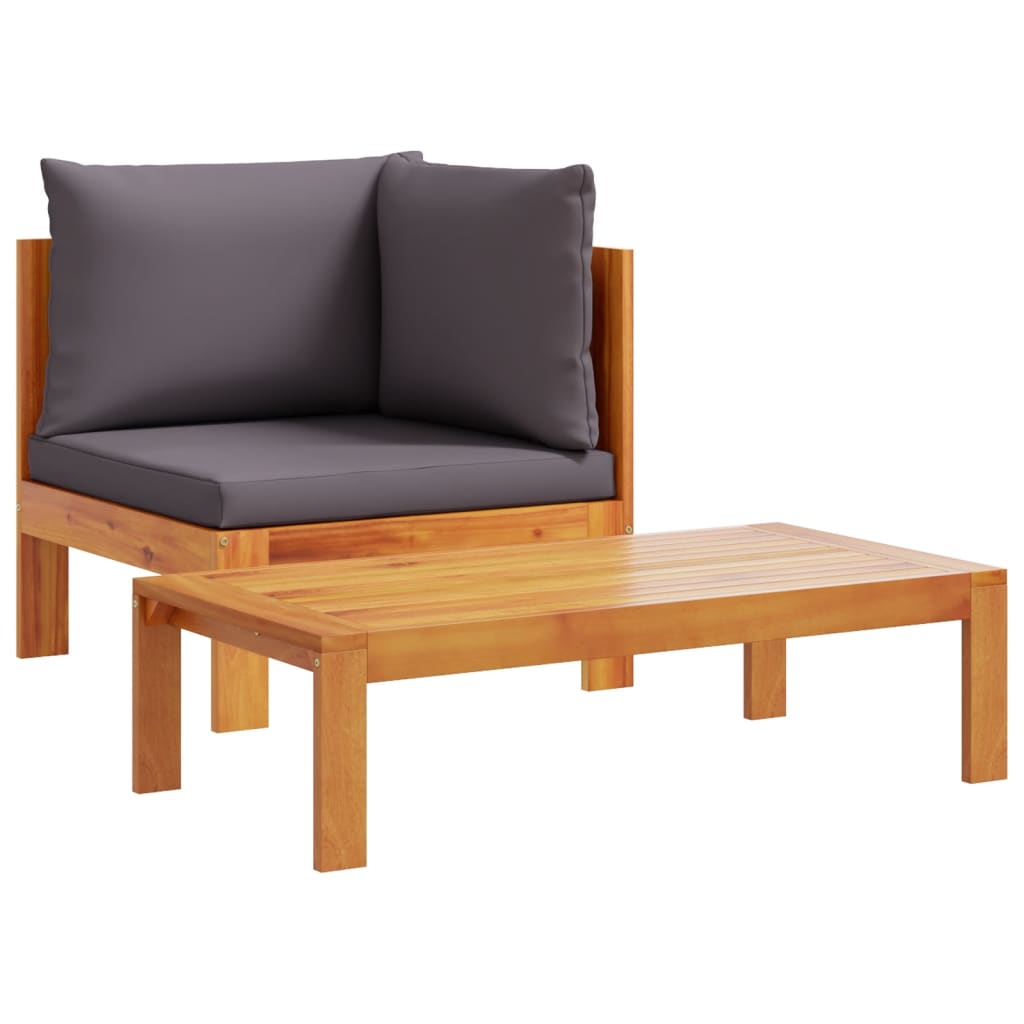 Set de canapele de gradina cu perne, 9 piese, lemn masiv acacia — imaginea 3