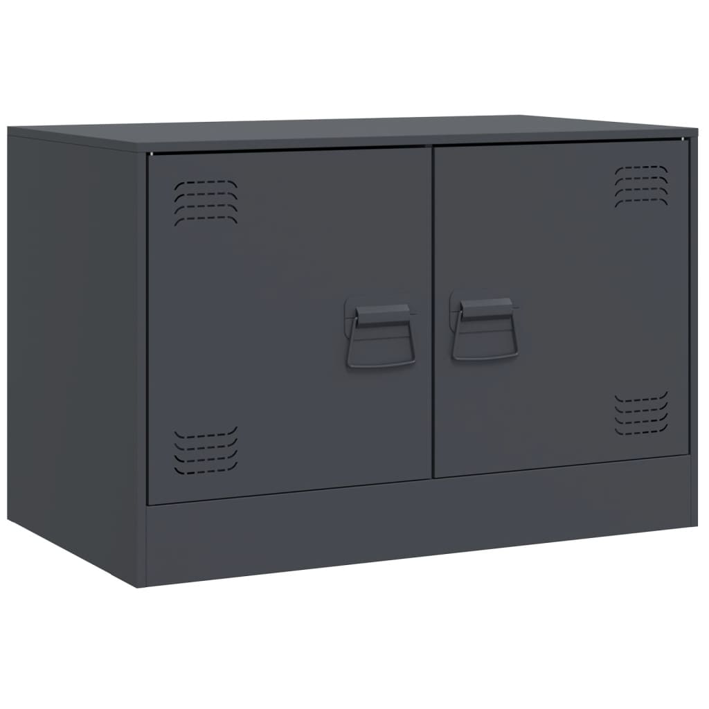 Comoda TV, 2 buc., antracit, 67x39x44 cm, otel — imaginea 5