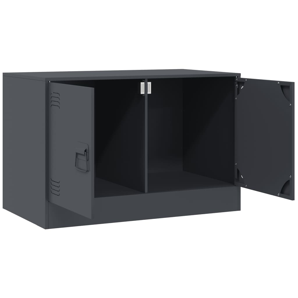 Comoda TV, 2 buc., antracit, 67x39x44 cm, otel — imaginea 7
