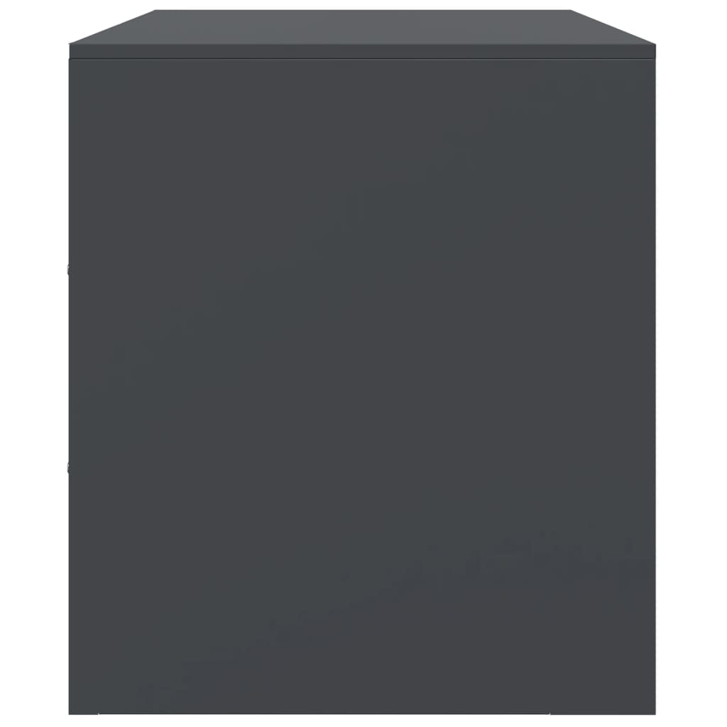 Comoda TV, 2 buc., antracit, 67x39x44 cm, otel — imaginea 8