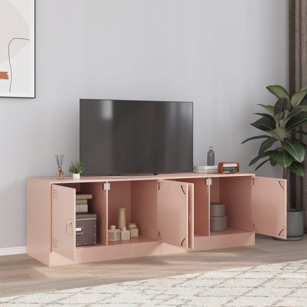Dulapuri TV 2 buc Roz 67x39x44 cm Otel — imaginea 2