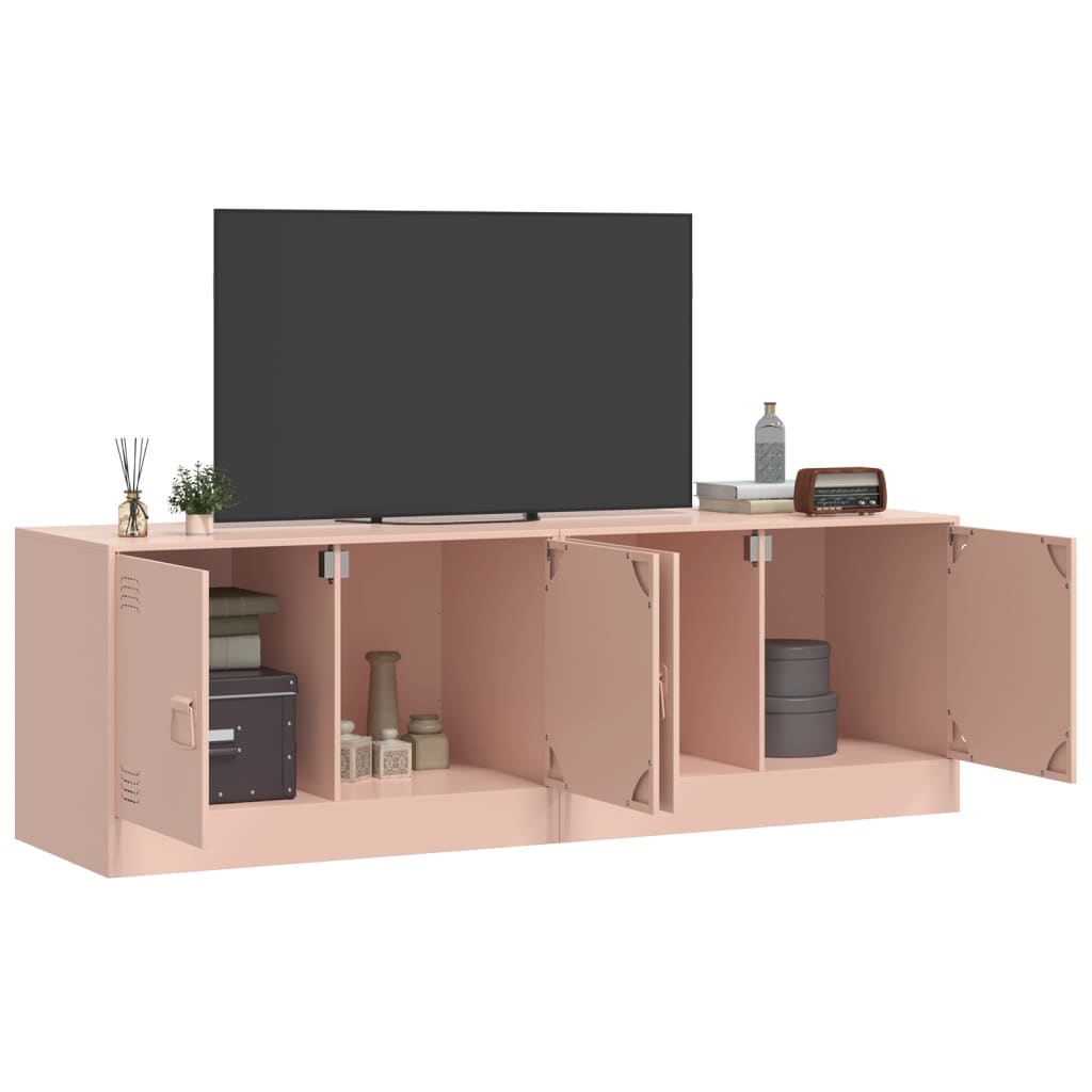 Dulapuri TV 2 buc Roz 67x39x44 cm Otel — imaginea 3
