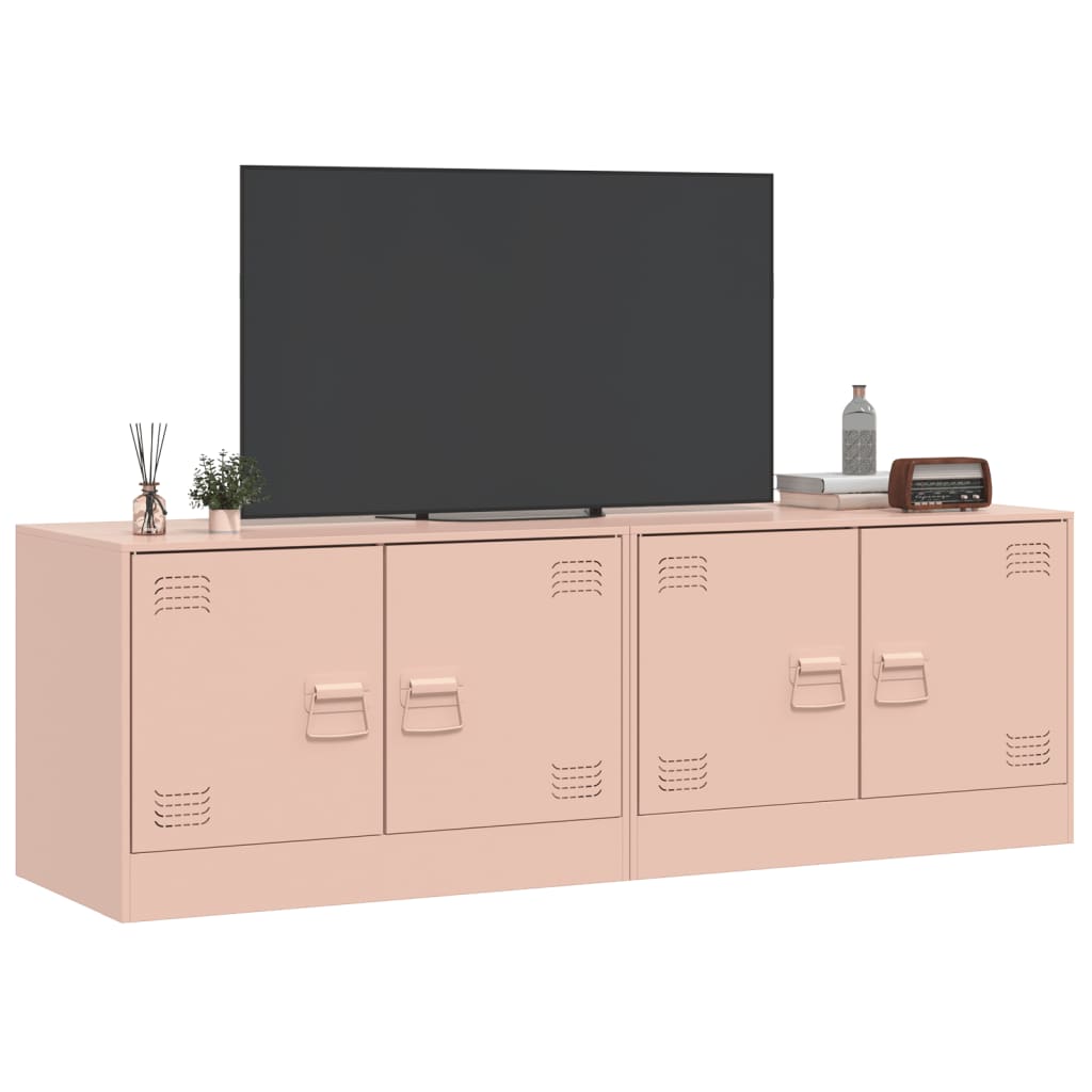 Dulapuri TV 2 buc Roz 67x39x44 cm Otel — imaginea 4