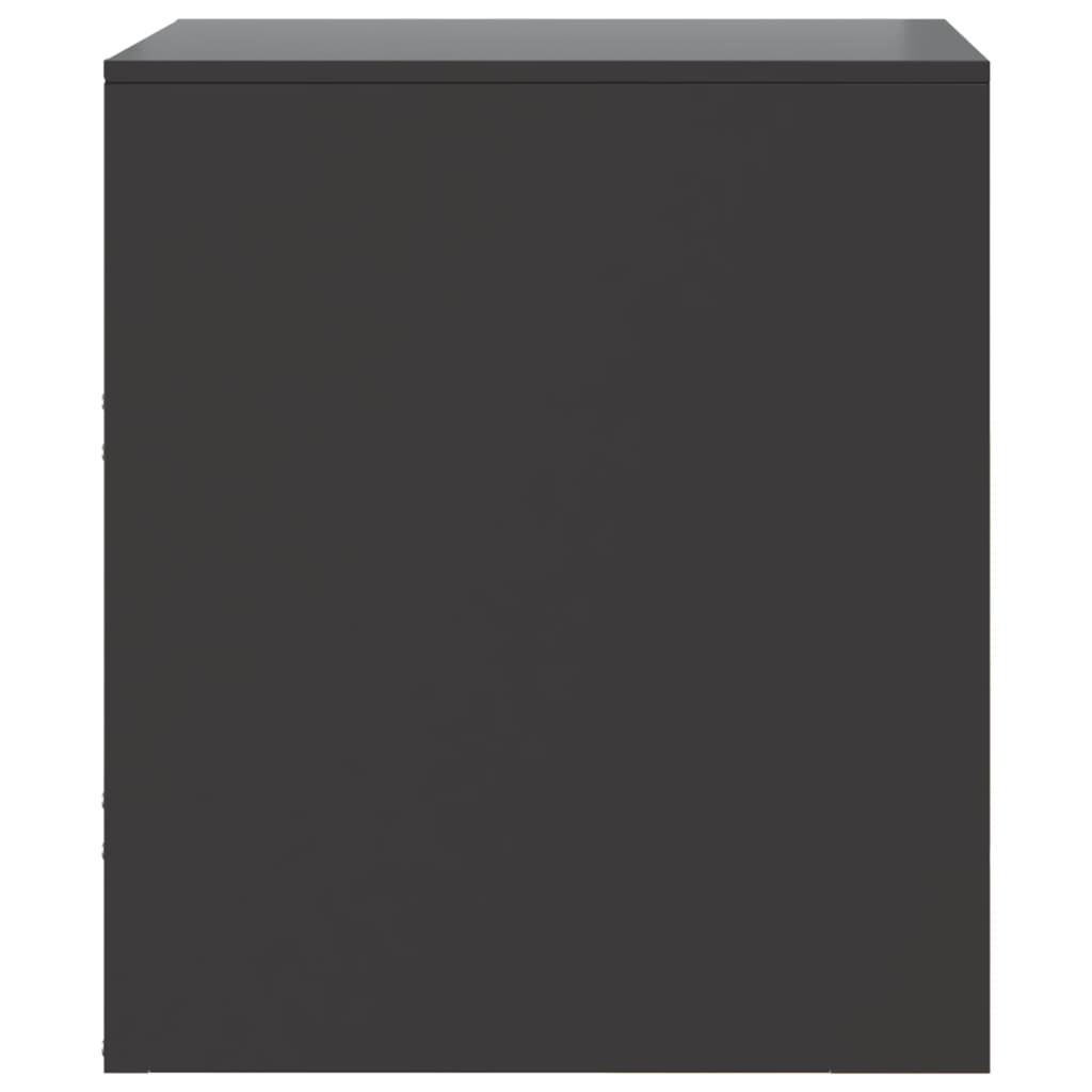 Noptiere, 2 buc., negru, 34,5x39x44 cm, otel — imaginea 8