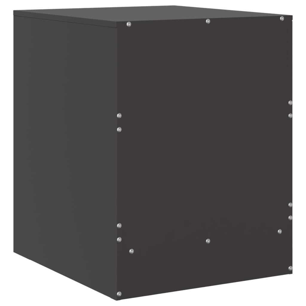 Noptiere, 2 buc., negru, 34,5x39x44 cm, otel — imaginea 9