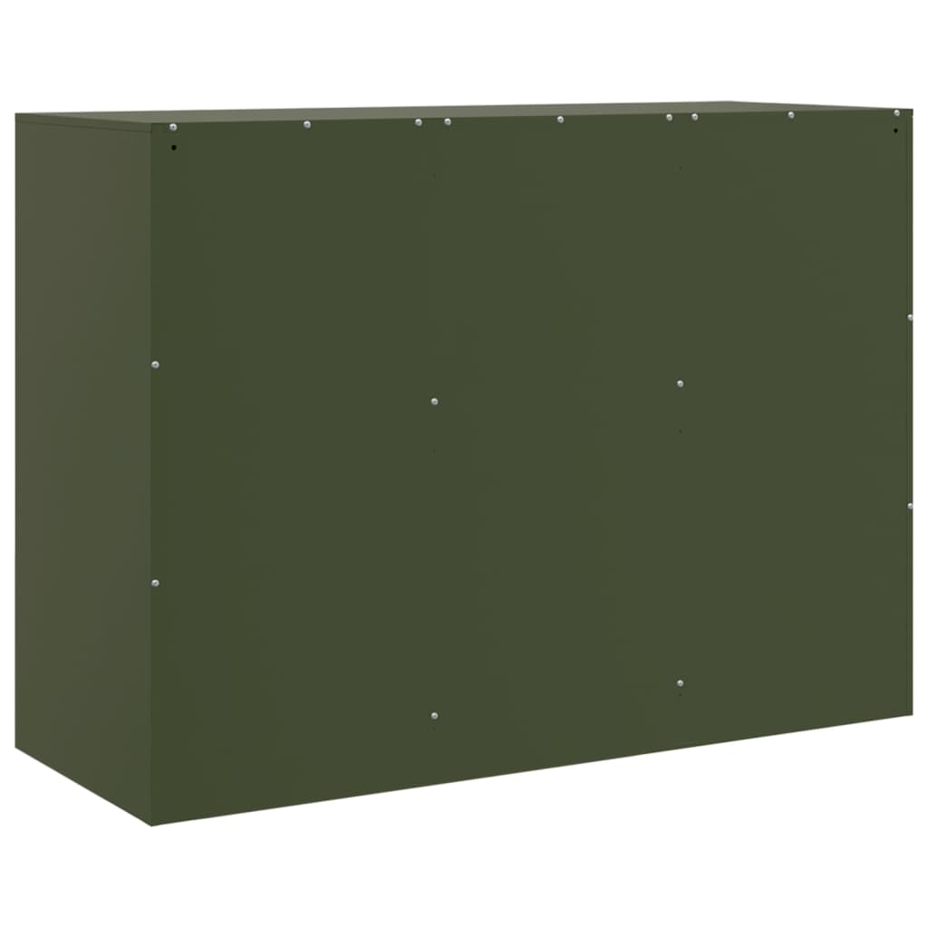 Bufeta verde maslina 99x39x73 cm otel — imaginea 9