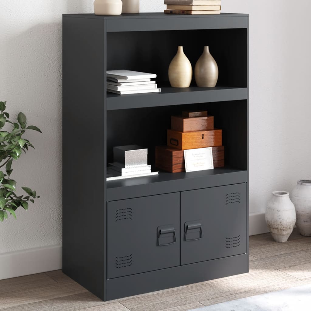 Servanta, antracit, 67x39x107 cm, otel — imaginea 2