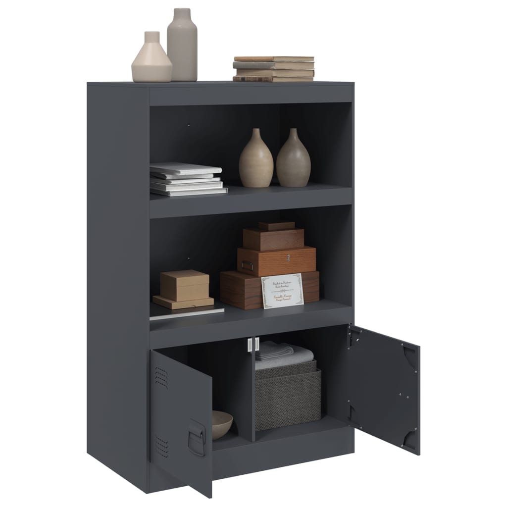 Servanta, antracit, 67x39x107 cm, otel — imaginea 4